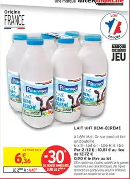 Intermarché Express Pâturages Lait DEMI-ÉCRÉMÉ offre