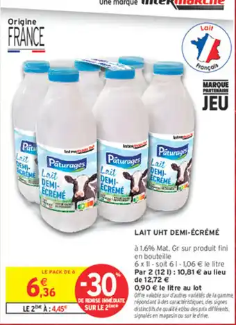 Pâturages Lait DEMI-ÉCRÉMÉ