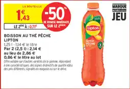 Intermarché Express Lipton Boisson au thé pêche offre