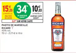 Intermarché Express RICARD PASTIS DE MARSEILLE offre