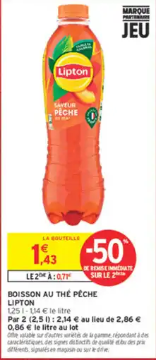 Intermarché Contact Lipton Boisson au thé pêche offre