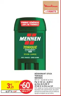 Intermarché Contact Mennen Tonique Déodorant offre