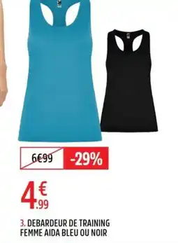 Intersport Debardeur de training femme aida bleu ou noir offre