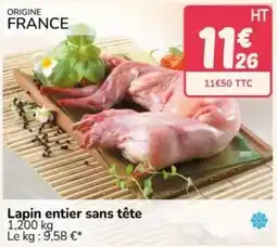 Promocash Lapin entier sans tête offre