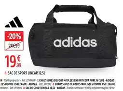 Intersport adidas SAC DE SPORT LINEAR 12,5L offre