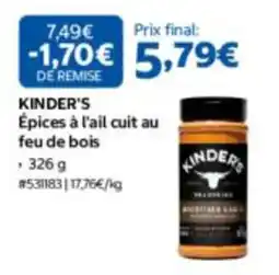 Costco KINDER'S Épices à l'ail cuit au feu de bois offre