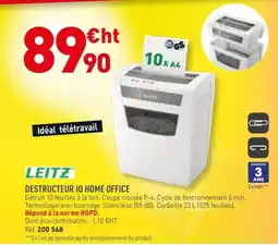 Hyperburo Leitz destructeur iq home office offre