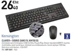 Hyperburo Kensington clavier + souris sans fil km150 eq offre