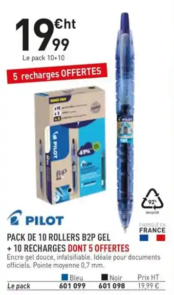PILOT PACK DE 10 ROLLERS B2P GEL