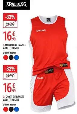 Intersport SPALDING MAILLOT DE BASKET ADULTE HUSTLE offre