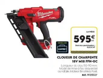 Milwaukee Cloueur de charpente 18V M18 FFN-OC