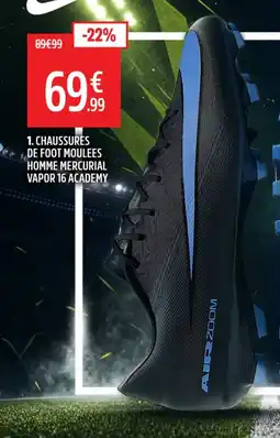 Intersport Nike Chaussures de foot moulées homme Mercurial Vapor 16 Academy offre