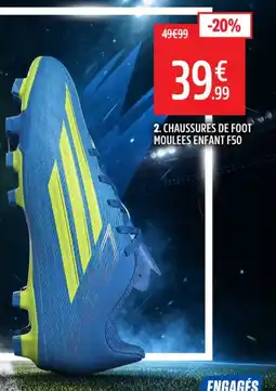 Intersport Adidas Chaussures de foot moulees enfant F50 offre