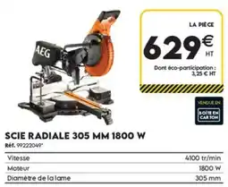 Tout faire matériaux Aeg scie radiale 305 mm 1800 w offre