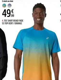 Intersport Asics tee shirt road fadess top vert/orange offre