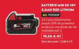 Tout faire matériaux RED LITHIUM BATTERIE M18 B5 18V offre