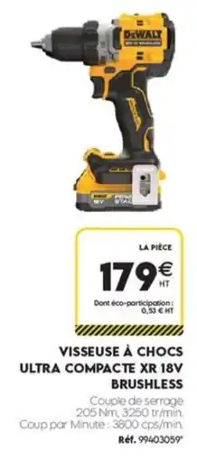 Tout faire matériaux DEWALT VISEUSE À CHOCS ULTRA COMPACTE XR 18V BRUSHLESS offre