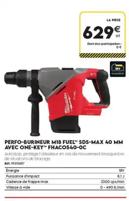 Tout faire matériaux Milwaukee perfo-burineur m18 fuel™ sds-max 40 mm offre