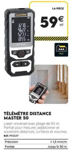 Tout faire matériaux Laserliner TÉLÉMÈTRE DISTANCE MASTER 50 offre