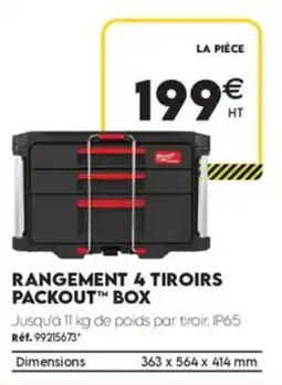 Tout faire matériaux Milwaukee RANGEMENT 4 TIROIRS PACKOUT™ BOX offre