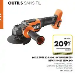Tout faire matériaux AEG MEULEUSE 125 MM 18V BRUSHLESS offre