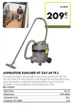 Tout faire matériaux Karcher aspirateur nt 22/1 ap te l offre