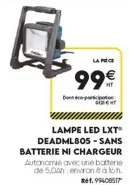 Tout faire matériaux LAMPE LED LXT® DEADML805 - SANS BATTERIE NI CHARGEUR offre