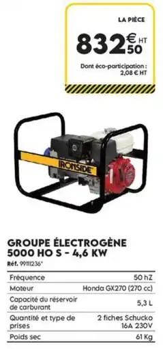Tout faire matériaux Ironside groupe électrogène 5000 ho s offre