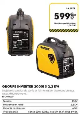 Tout faire matériaux Ironside groupe inverter 2000i s 2,2 kw offre