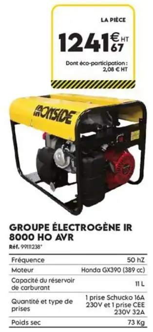 Ironside groupe électrogène ir 8000 ho avr