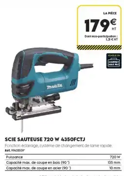 Tout faire matériaux Makita scie sauteuse 720 w 4350fctj offre
