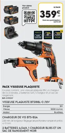 Tout faire matériaux Pack visseuse plaquiste offre