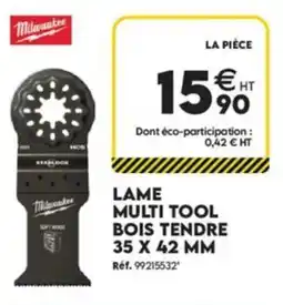 Tout faire matériaux Milwaukee LAME MULTI TOOL BOIS TENDRE offre