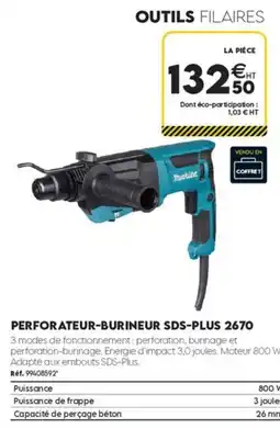 Tout faire matériaux Makita PERFORATEUR-BURINEUR SDS-PLUS 2670 offre