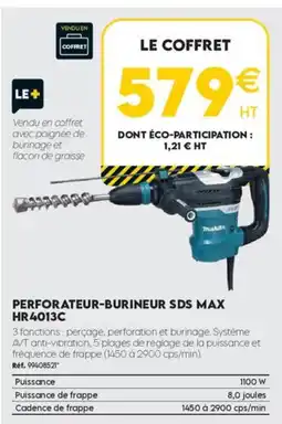 Tout faire matériaux Makita PERFORATEUR-BURINEUR SDS MAX HR4013C offre