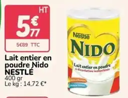 Promocash Nestle Nido Lait entier en poudre offre