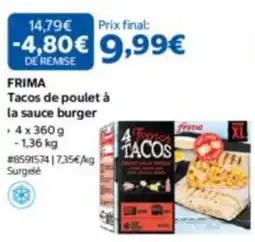 Costco FRIMA Tacos de poulet à la sauce burger offre