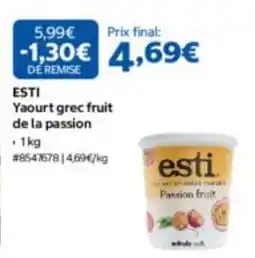 Costco ESTI Yaourt grec fruit de la passion offre