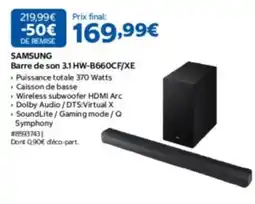 Costco SAMSUNG Barre de son 3.1 HW-B660CF/XE offre
