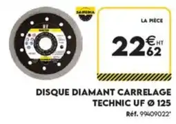 Tout faire matériaux SAMEDIA DISQUE DIAMANT CARRELAGE TECHNIC UF offre