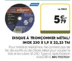 Tout faire matériaux NORTON clipper DISQUE À TRONÇONNER MÉTAL/INOX offre