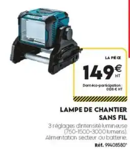 Tout faire matériaux LAMPE DE CHANTIER SANS FIL offre