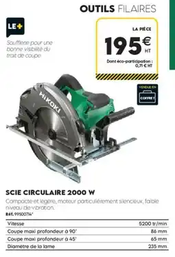 Tout faire matériaux Hikoki scie circulaire 2000 w offre