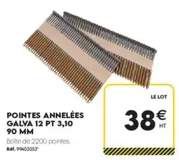 Tout faire matériaux POINTES ANNELÉES GALVA 12 PT 3,10 90 MM offre