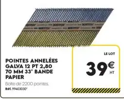 Tout faire matériaux BOSTITCH POINTES ANNELÉES offre