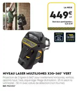 Tout faire matériaux Niveau laser multilignes x3g-360° vert offre