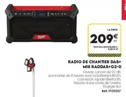 Tout faire matériaux Milwaukee RADIO DE CHANTIER DAB+ M18 RADDAB+ G2-0 offre