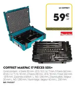 Tout faire matériaux Makita coffret makpac 17 pièces sds+ offre