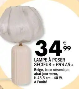 La Foir'Fouille PHYLAS Lampe à poser secteur offre