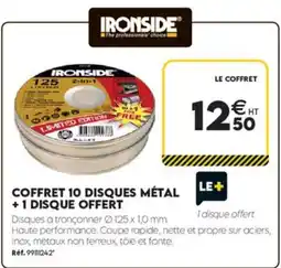 Tout faire matériaux IRONSIDE COFFRET 10 DISQUES MÉTAL offre